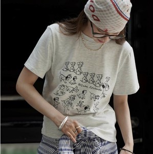 u29063トップス レディース  Tシャツ シャツ プリント 短袖 2色 韓国風 2025秋新作