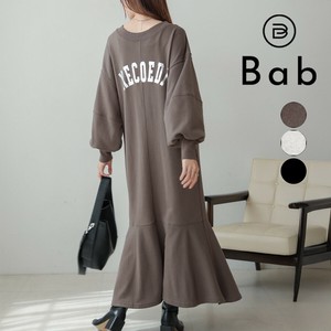 Casual Dress Voluminous Sleeve Front/Rear 2-way Mermaid Sweat Dress