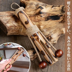 軽やかに響く　竹と木のナチュラルクラッパー｜バリ島の手作り民族楽器・乾いた音色が心地よい自然素材のパ