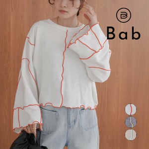 【SALE】再入荷：配色メローショートトップス◇カジュアルながらも華やかなカラーで柔らかい着心地