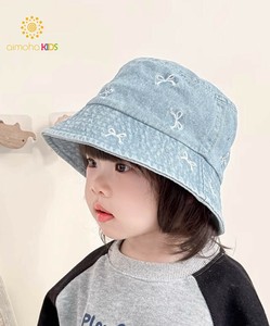 【aimoha-KIDS-】キッズ リボン刺繍ハット 帽子 子供 女の子