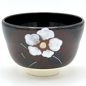 ※現品限り※【抹茶碗】京焼抹茶碗 「椿」／手描き 日本製 抹茶茶碗 和食器 清水焼 花