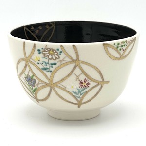 ※現品限り※【抹茶碗】京焼抹茶碗 「七宝」／手描き 日本製 抹茶茶碗 和食器 清水焼 花