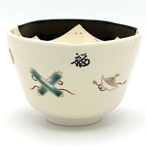 ※現品限り※【抹茶碗】京焼抹茶碗 「お福」／手描き 日本製 抹茶茶碗 和食器 清水焼 花