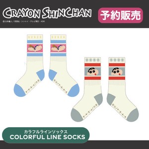 【予約販売】(12月入荷予定)カラフルラインソックス ''クレヨンしんちゃん''