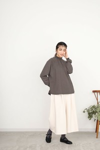 衬衫 抽褶 长袖 棉 插肩套头衫