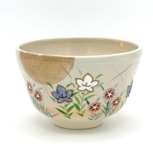 ※現品限り※【抹茶碗】京焼抹茶碗 「月夜の秋草」／手描き 日本製 抹茶茶碗 和食器 清水焼