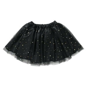ソフトサテン チュールスカート 黒 18718