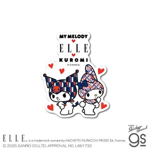 ELLE×マイメロディ&クロミ ダイカットステッカー ポーズ サンリオ 周年 キャラクター グッズ SAN179