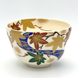 ※現品限り※【抹茶碗】京焼抹茶碗 「紅葉流水」／手描き 日本製 抹茶茶碗 和食器 清水焼