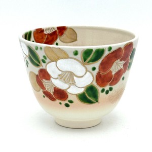 ※現品限り※【抹茶碗】京焼抹茶碗 「椿」／手描き 日本製 抹茶茶碗 和食器 清水焼