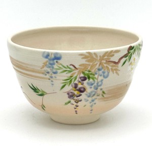 ※現品限り※【抹茶碗】京焼抹茶碗 「藤」／手描き 日本製 抹茶茶碗 和食器 清水焼