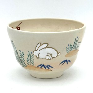 ※現品限り※【抹茶碗】京焼抹茶碗 「親子うさぎ」／手描き 日本製 抹茶茶碗 和食器 清水焼