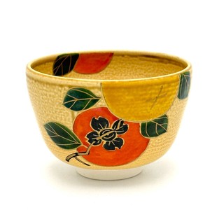 ※現品限り※【抹茶碗】京焼抹茶碗 「柿」／手描き 日本製 抹茶茶碗 和食器 清水焼