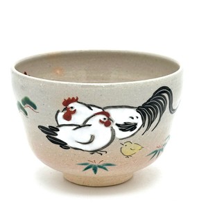 ※現品限り※【抹茶碗】京焼抹茶碗 「鶏」／手描き 日本製 抹茶茶碗 和食器 清水焼