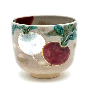 ※現品限り※【抹茶碗】京焼抹茶碗 「カブ」／手描き 日本製 抹茶茶碗 和食器 清水焼