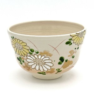 ※現品限り※【抹茶碗】京焼抹茶碗 「菊絵」／手描き 日本製 抹茶茶碗 和食器 清水焼