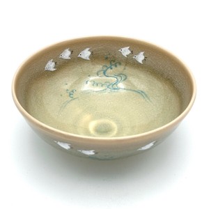 ※現品限り※【抹茶碗】京焼抹茶碗 「波千鳥」／手描き 日本製 抹茶茶碗 和食器 清水焼 平茶碗