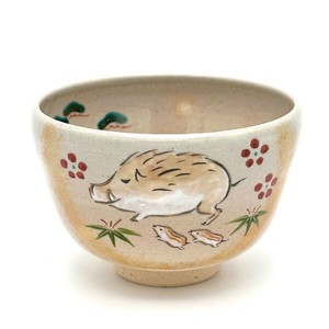 ※現品限り※【抹茶碗】京焼抹茶碗 「猪」／手描き 日本製 抹茶茶碗 和食器 清水焼
