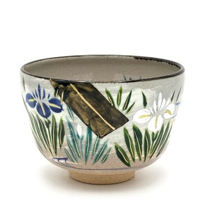 ※現品限り※【抹茶碗】京焼抹茶碗 「あやめ」／手描き 日本製 抹茶茶碗 和食器 清水焼
