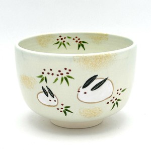 ※現品限り※【抹茶碗】京焼抹茶碗 「雪うさぎ」／手描き 日本製 抹茶茶碗 和食器 清水焼