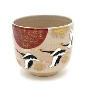 ※現品限り※【抹茶碗】京焼抹茶碗 「鶴」／手描き 日本製 抹茶茶碗 和食器 清水焼
