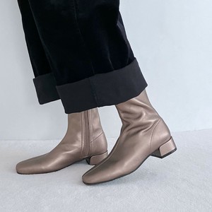 センターシームサイドジップストレッチショートブーツ