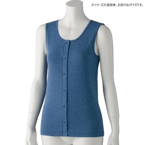 ケアファッション フライス杢ノースリーブホックインナー(婦人) ネイビー L 9752312