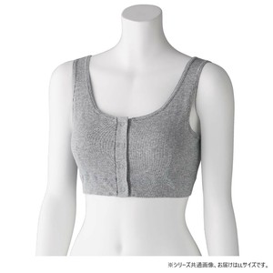 ケアファッション フライス杢フロントホックハーフトップ(婦人) 杢グレー LL 9752623