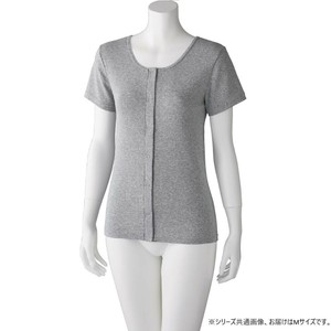 ケアファッション フライス杢半袖ホックインナー(婦人) 杢グレー M 9760921