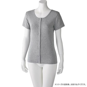 ケアファッション フライス杢半袖ホックインナー(婦人) 杢グレー L 9760922