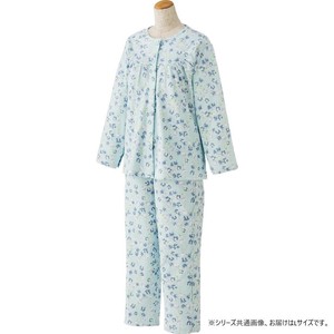 ケアファッション フルオープンパジャマ(婦人) サックス L 3851502