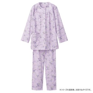 ケアファッション ワンタッチテープ+腰開きパジャマ(婦人) パープル L 3864412