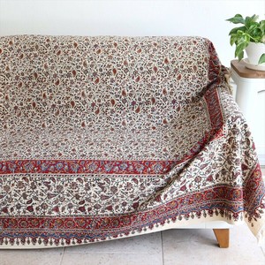 ペルシャ更紗 ガラムカール  270×205cm イラン手染め布 アンバー系 フラワー柄