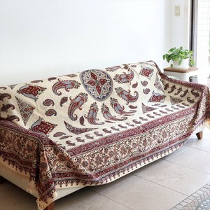 ペルシャ更紗 ガラムカール  272×206cm イラン手染め布 アンバー系 ペイズリー