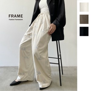 Full-Length Pant Embroidery Flower Easy Pants Velour [2025 NEW]