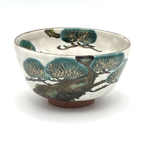 ※現品限り※【抹茶碗】京焼抹茶碗 「松」／手描き 日本製 抹茶茶碗 和食器 清水焼 花