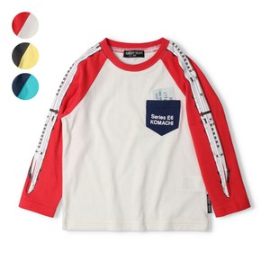 JR新幹線電車袖プリント長袖Tシャツ K54811 こまち ドクターイエロー はやぶさ  本体綿100%  ポケット 切符