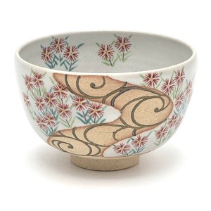 ※現品限り※【抹茶碗】京焼抹茶碗 「なでしこ」／手描き 日本製 抹茶茶碗 和食器 清水焼