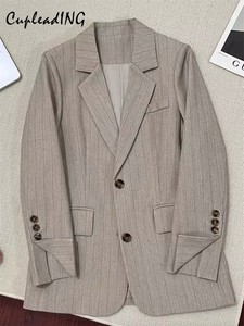 人気上昇 INSスタイル シンプルストライプ レディース春用ジャケット