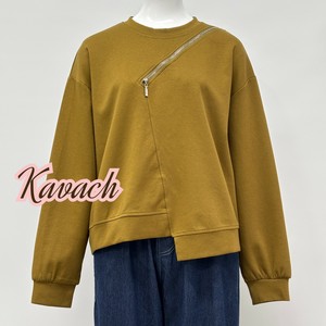 飾り斜めファスナー切替Tシャツ