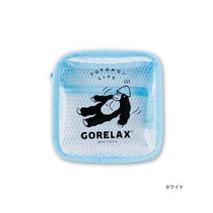 ごリラックス　サ活ポーチ　ホワイト 24P45232 【GORELAX サウナグッズ メッシュ生地 中ポケット付き】