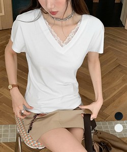 国内即納 VネックTシャツ春夏 半袖トップス韓国風