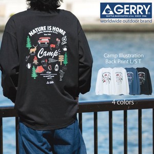 【2025AW新作】GERRY ヘビーウェイト16/-OE天竺 ロゴ 胸刺繍 イラスト バックプリント 長袖Tシャツ