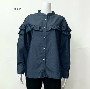 Button Shirt/Blouse Collarless [A/W NEW]