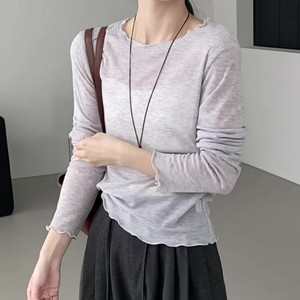 u29071 2025秋新作 韓国風 ソフト カジュアル 肌触り良い 長袖 インナー Tシャツ トップス