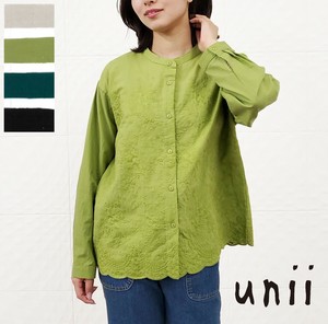 スカラ刺しゅう前開きブラウス【AW】
