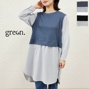 ストライプ切替ロングワンピース【AW】