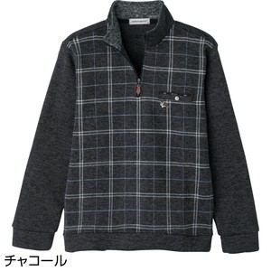 ニットフリースハーフジップトレーナー