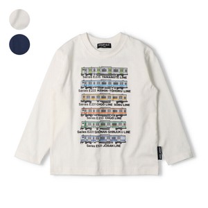 JR在来線電車横並び長袖Tシャツ  K54821  本体綿100％　関東地区のJR車両　前後にプリント　通園通学